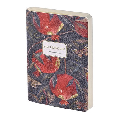 Записная книжка  из экокожи 60 л. линейка "Гранат"