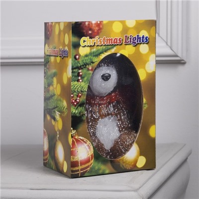 Светодиодная фигура «Медвежонок в шапке» 21×11×11 см, акрил, 20 LED, батарейки ААх2 (не в комплекте), свечение белое