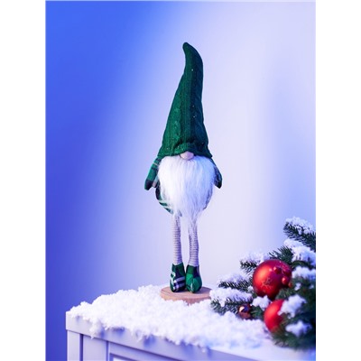 Фигура «Гном в зелёном» 54 см, текстиль, 1 LED, от батареек AG13×3, свечение тёплое белое