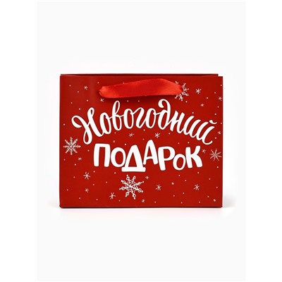 Пакет подарочный новогодний ламинированный «Новогодний подарок», S 5.5 см × 15 см × 12 см