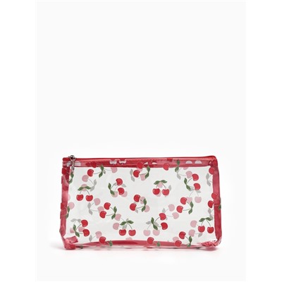 Косметичка женская Cherries, для бассейна, прямоугольная, прозрачная