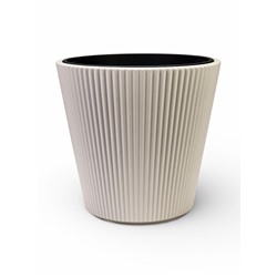 Кашпо для цветов «Стрип», 30 л, d=39 см, h=37 см, пластиковое, со вставкой, бежевое