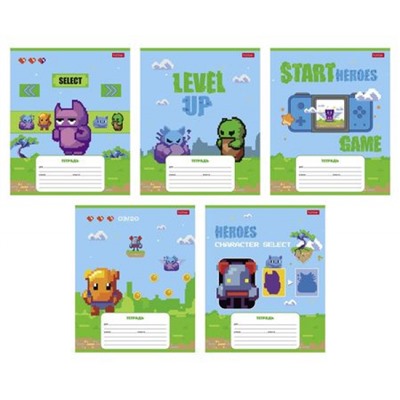 Тетрадь  12л клетка "Пиксель_Level Up" (089545) Хатбер