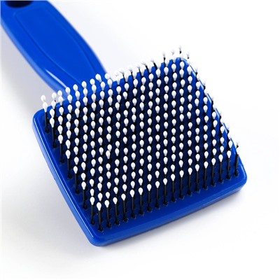 Пуходёрка малая, 6×13.5 с, мягкая, с закруглёнными зубьями, синяя