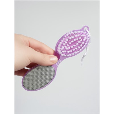 Пилка для пяток, 4 в 1, с пемзой, с щёткой, 17 см, МИКС