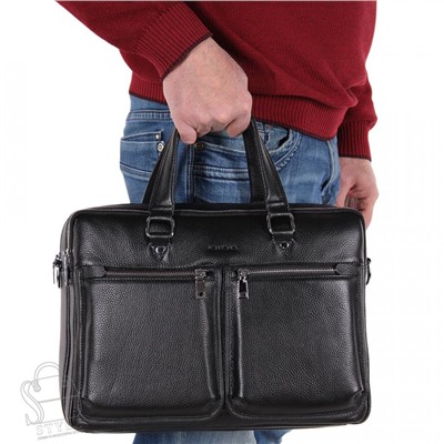 Портфель мужской кожаный 2094BSH black Heanbag