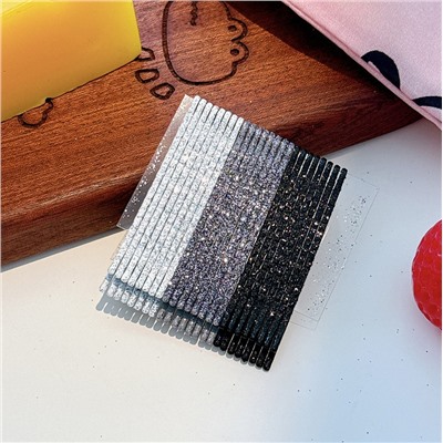 Невидимки для волос блестящие, Набор 24 штуки, длина 5 см.