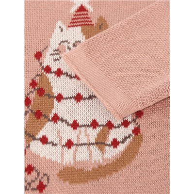 Джемпер вязаный «Крошка Я. Зимний котик», рост 92-98 см, розовый