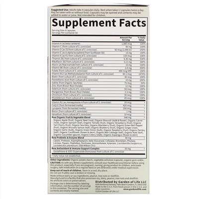 Garden of Life, Vitamin Code, мультивитамины из цельных продуктов для мужчин от 50 лет, 240 вегетарианских капсул