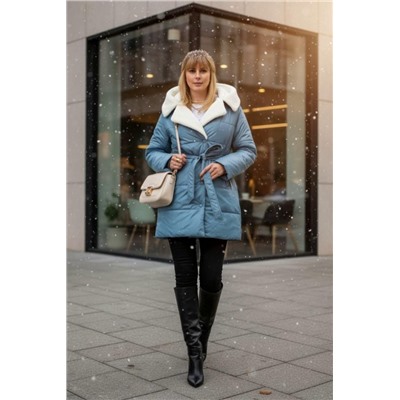 Куртка верблюжья шерсть, арт 302 (Бирюзовый)