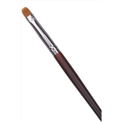Kristaller Кисть для макияжа бровей, глаз и губ, «язычок» средний, дерево, нейлон, коричневый, 16 см KRISTALLER, 1178987
