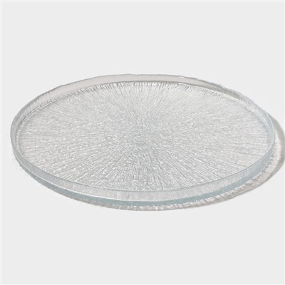 Тарелка «Нуук», d=28 см, с бортиком, стекло, прозрачная