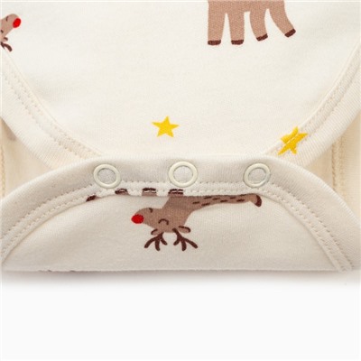 Боди детское «Крошка Я» Mery Xmas, рост 80-86 см, бежевое