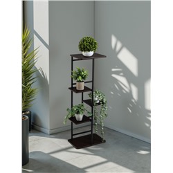 Подставка для цветов Greengo, 5 полок, 36×23×94 см, напольная, каркас металл, полки МДФ, чёрная