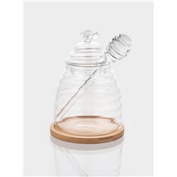 Баночка для мёда и варенья BellaTenero «Эко. Пчёлка», 300 мл, 10×12.5 см, с ложкой, стекло