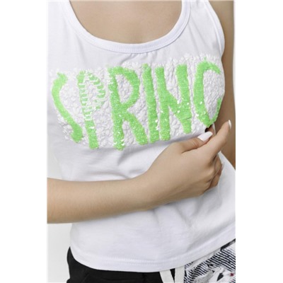 Майка 67012 (Белый_зеленый)