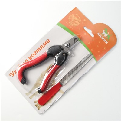 Набор по уходу за когтями: когтерез боковой (отверстие 11 мм) и пилка, микс цветов