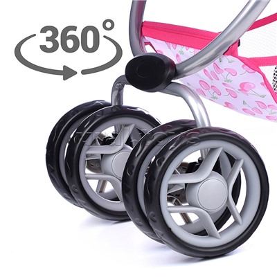 Коляска-люлька для кукол, металлическая, с корзиной, цвет морские звезды