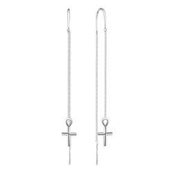 Серьги из серебра без вставки, Л-25053