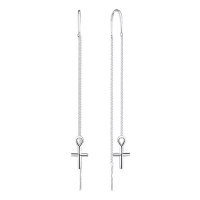Серьги из серебра без вставки, Л-25053