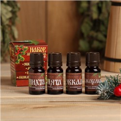 Новогодний набор эфирных масел «Любимому мужу!», пихта, мята, эвкалипт, можжевельник, 4 шт. по 10 мл