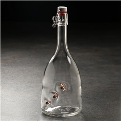 Бутылка с бугельной крышкой для настоек «Непробиваемая. 3 пули», 1 л