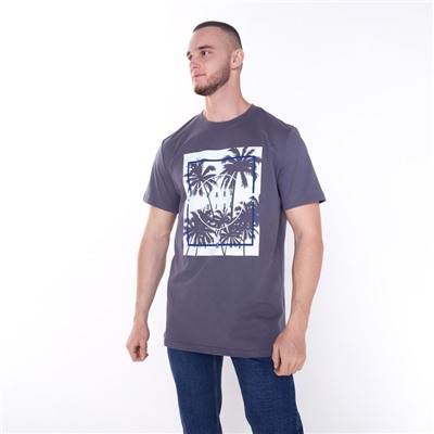 Футболка мужская PARADISE, цвет графит, размер 48