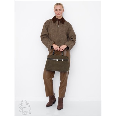 Сумка женская кожаная 91156MSS army green Velina Fabbiano-Safenta в Новосибирске