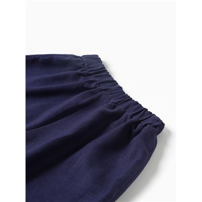 Шорты женские на резинке льняные MINAKU: Safari, тёмно-синие, размер 46