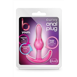 Розовая анальная пробка Curvy Anal Plug - 8,4 см.