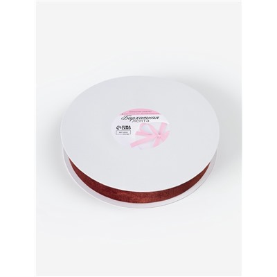 Лента бархатная, 25 мм, 18±1 м, коричневая №119