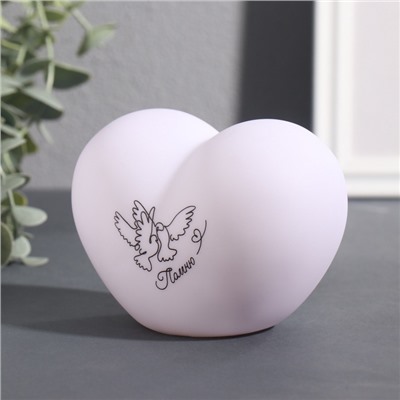 Фигурка светящаяся RISALUX «Сердце. Голуби», LED-ночник, 3хLR44, 8×11×7 см