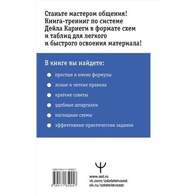 АСТ Дуглас Мосс "Карнеги. Правила общения в схемах и таблицах. Все понятно и «по полочкам»"