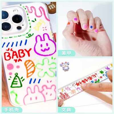 Ручки желейные 3D Jelly Pen (набор 6 шт.) для творчества, с автоматическим механизмом, гелевая паста, прозрачный корпус