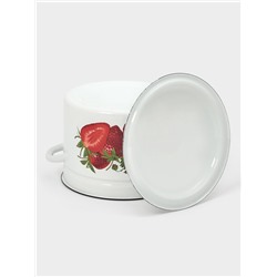 Кастрюля эмалированная, 9 л, d=26.5 см, с крышкой, белая