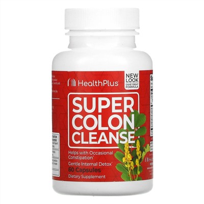 Health Plus, Super Colon Cleanse, супер-очиститель толстой кишки, 60 капсул