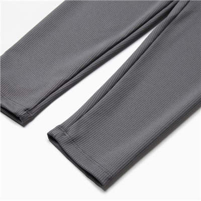 Легинсы спортивные с фактурной резинкой женские MINAKU, графит, размер 42