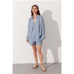 Рубашка короткая  S021_LBMG/Светло-голубой меланж