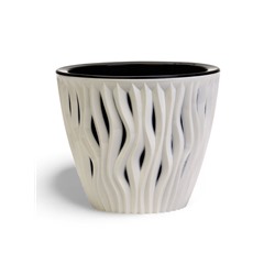 Кашпо для цветов со вставкой «Вдохновение», 3 л, бело-чёрное