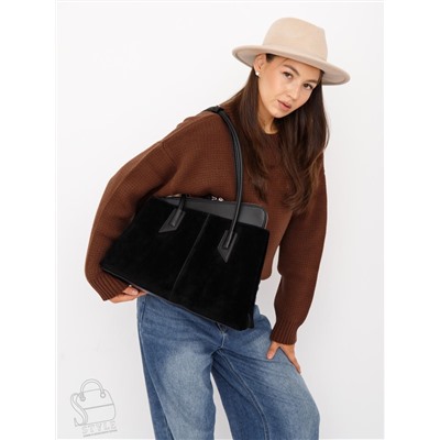 Сумка женская кожаная 6005L black Polina&Eiterou