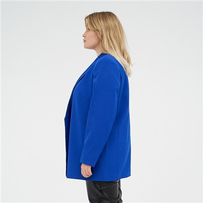 Пиджак женский с поясом MIST plus-size, размер 58, синий