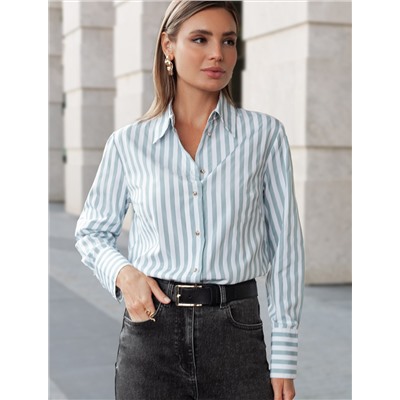 Блузка свободного силуэта с золотистыми пуговицами