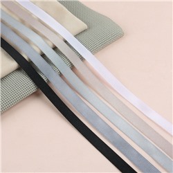 Набор атласных лент, 5 шт., размер 1 ленты: 10 мм × 23 ± 1 м, цвет серый спектр