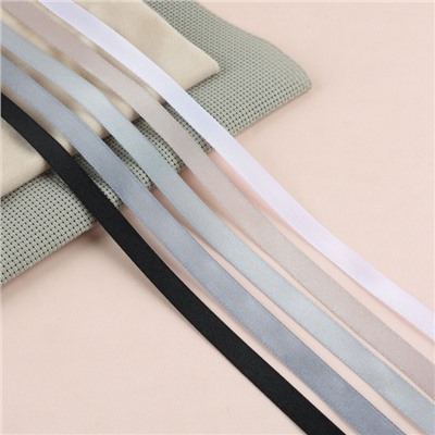 Набор атласных лент, 5 шт., размер 1 ленты: 10 мм × 23 ± 1 м, цвет серый спектр