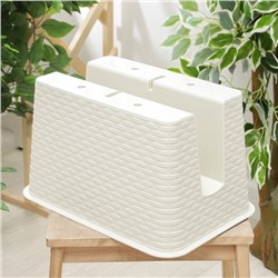 Кашпо на перила IDEA «Ротанг», 12 л, пластик, бежевое