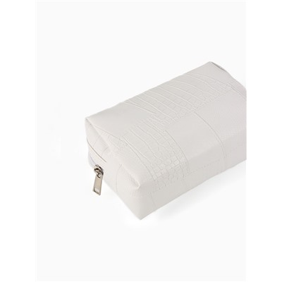 Косметичка ONE COLOR, на молнии, искусственная кожа, белая