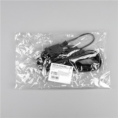 Удлинитель для комнатных гирлянд, 5 м, тёмная нить, УМС-вилка