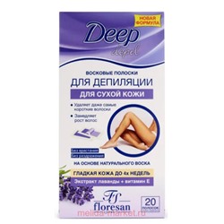 Ф-486 Deep depil Восковые полоски для депиляции сухой кожи с лавандой 20 шт