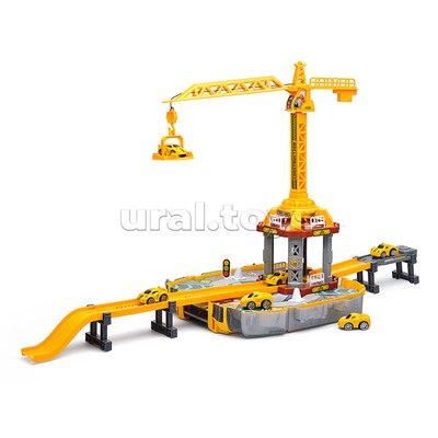 Парковка "Приключения на стройке" (38 предметов) в коробке