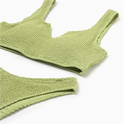 Купальник раздельный фактурный MINAKU, размер 42, зелёный